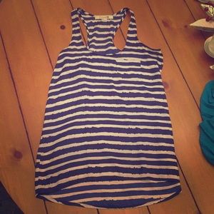 Blue/white striped blouse